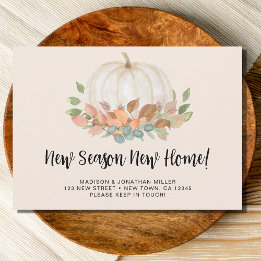 New Season New Home Pumpkin Fall Autumn Moving Announcement