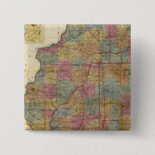 New sectional map of the state of Illinois 2 Button (Front)