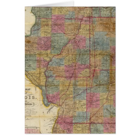 New sectional map of the state of Illinois 2 Cards (Front)