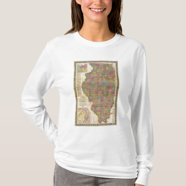 New sectional map of the state of Illinois 2 T-Shirt (Front)