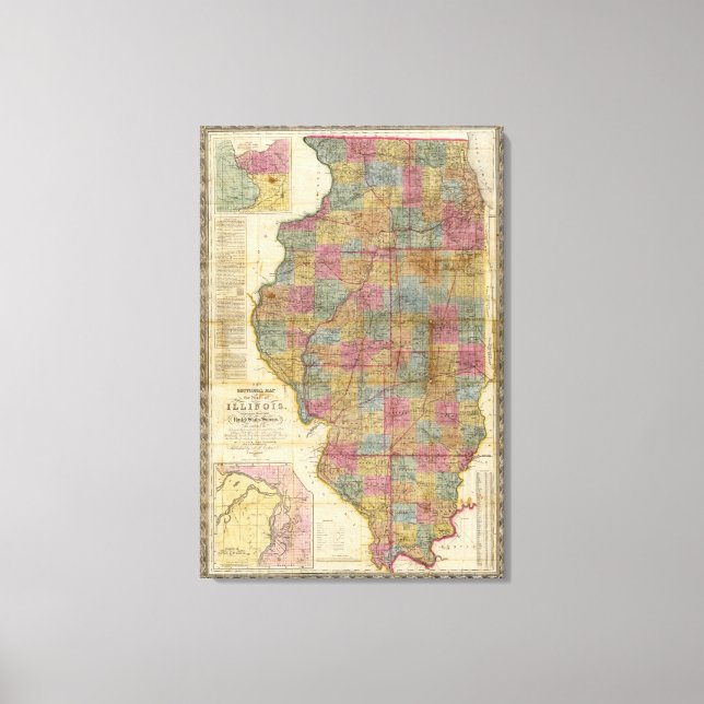 New sectional map of the state of Illinois Canvas Print (Front)