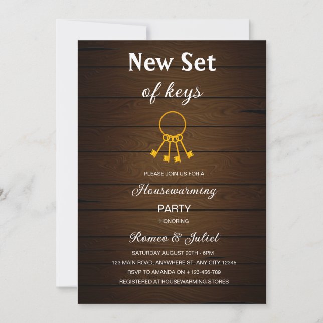 New Set Of Keys Homewarming Invitation (Front)