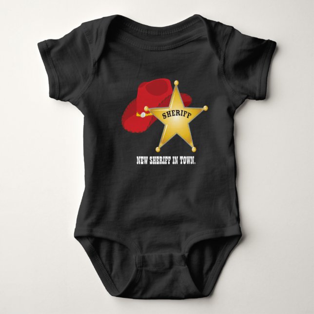 New Sheriff in Town Baby Boy bodysuit (Front)