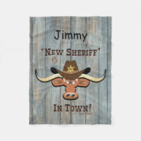New Sheriff In Town, Longhorn Fleece Blanket