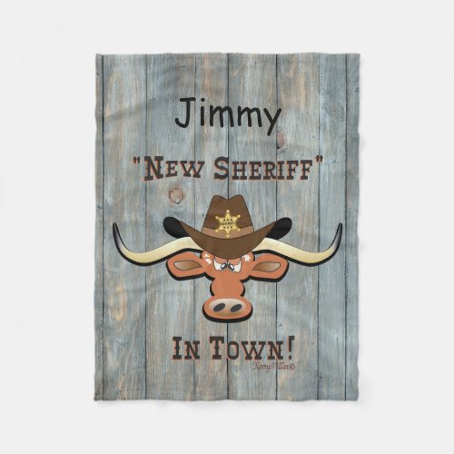 New Sheriff In Town Longhorn Fleece Blanket