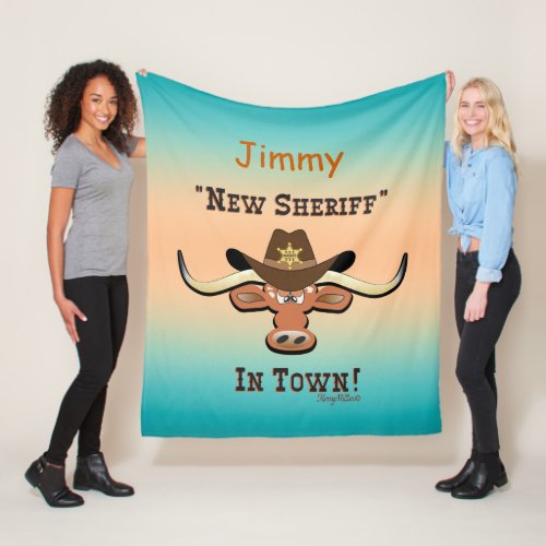 New Sheriff In Town Longhorn Fleece Blanket