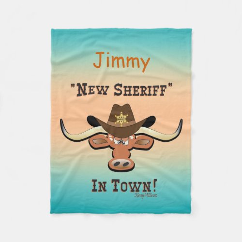New Sheriff In Town Longhorn Fleece Blanket
