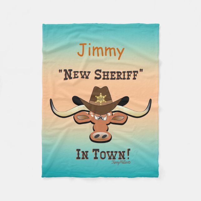 New Sheriff In Town, Longhorn Fleece Blanket (Front)