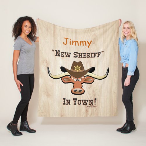 New Sheriff In Town Longhorn Fleece Blanket