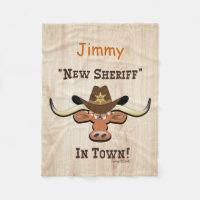 New Sheriff In Town, Longhorn Fleece Blanket