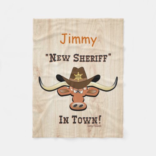 New Sheriff In Town Longhorn Fleece Blanket