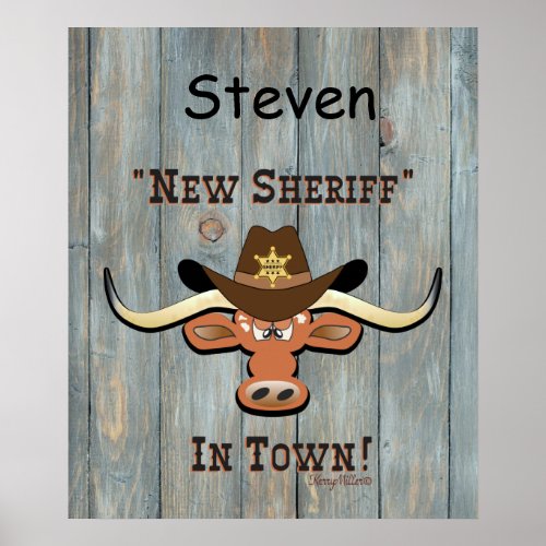 New Sheriff In Town Longhorn Poster
