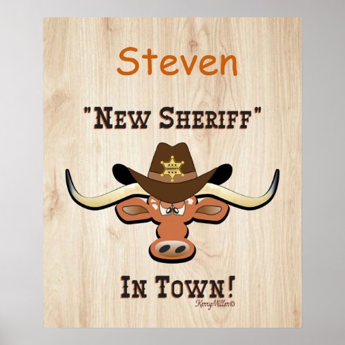 New Sheriff In Town Longhorn Poster