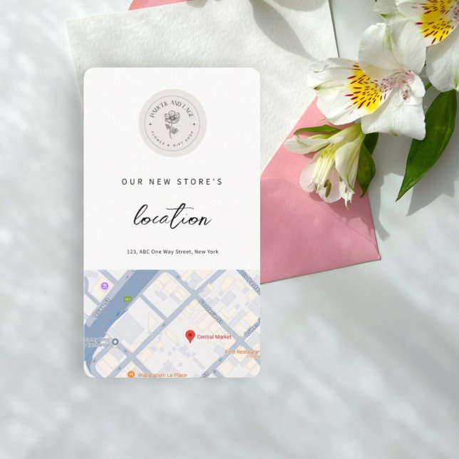 New shop location map business logo minimalist  calling card (Creator Uploaded)