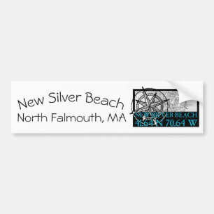 New Silver Beach Blue Bumper Sticker