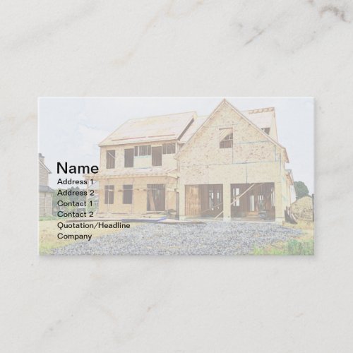 new single family home under construction business card templates