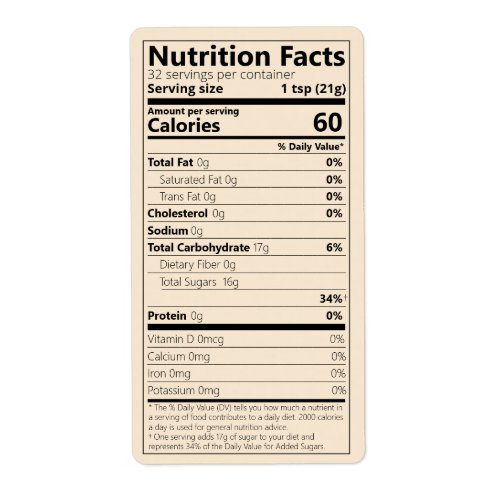 New Single_Ingredient Sugar Nutrition Facts Label