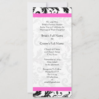 New Sizes Damask Swirls Wedding Invitation