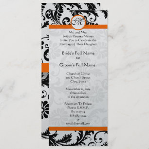 New Sizes Damask Swirls Wedding Invitation