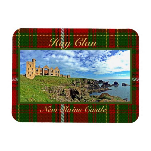 New Slains Castle  Scottish Hay Clan Tartan  Magnet