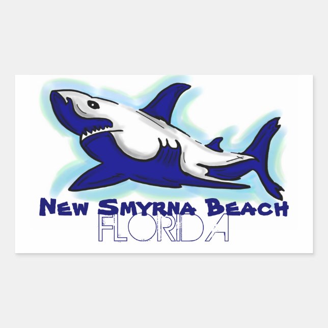 New Smyrna Beach Florida blue shark stickers (Front)
