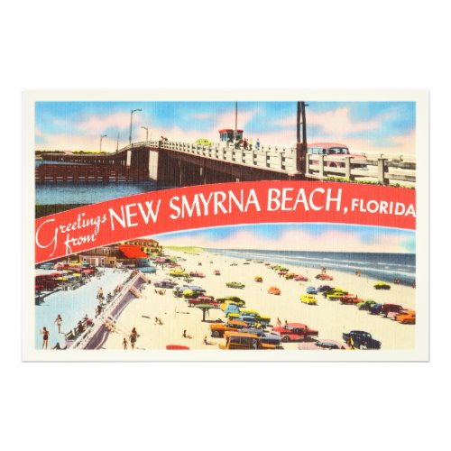 New Smyrna Beach Florida FL Old Travel Souvenir Photo Print
