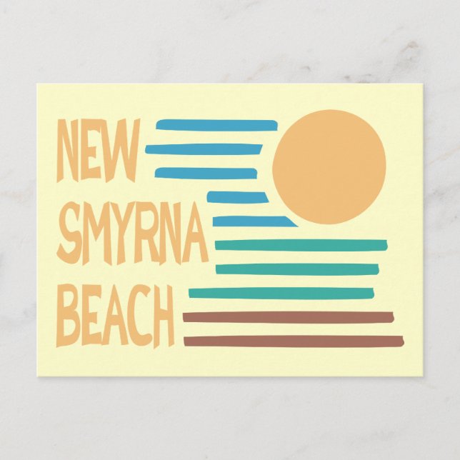 New Smyrna Beach Florida geometric design Postcard (Front)