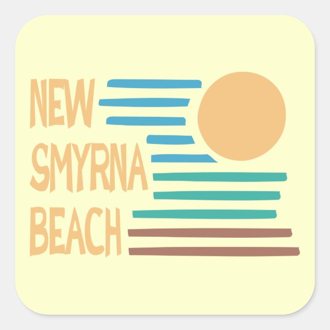 New Smyrna Beach Florida geometric design Square Sticker (Front)