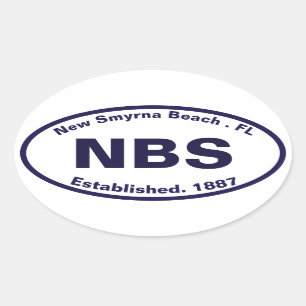 New Smyrna Beach Florida NBS Navy Souvenirs Oval Sticker