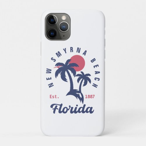 New Smyrna Beach Florida Sunset Vintage Souvenirs iPhone 11 Pro Case