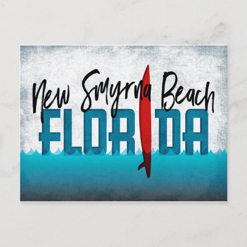New Smyrna Beach Postcard Florida Surfboard