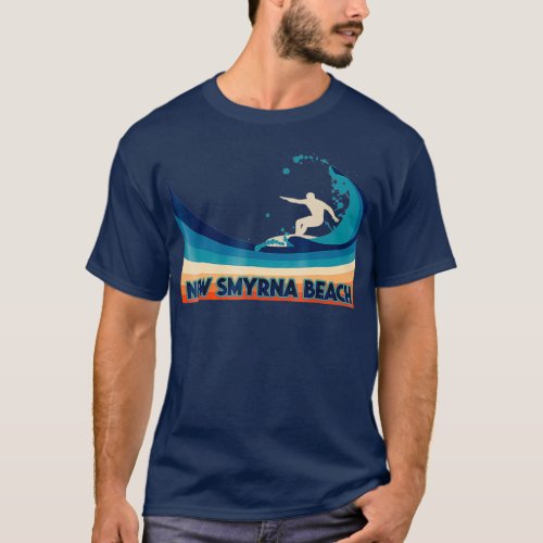 New Smyrna Beach Retro Surf  Travel Souvenir T_Shirt