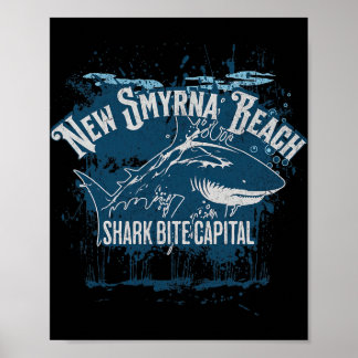 New Smyrna Beach Shark Bite Catal Of The World Gra Poster