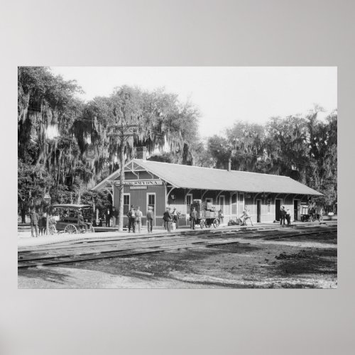New Smyrna Florida Railway Station 1904 Poster