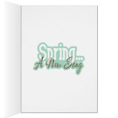 New Song Spring Season Blue Green Flower Card (Inside (Right))