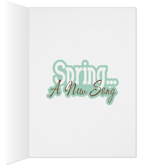 New Song Spring Season Blue Green Flower Card (Inside (Right))