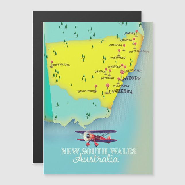 New South Wales Australia map (Front/Back)