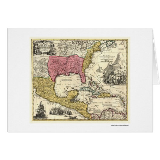 New Spain America Map 1712 (Front Horizontal)