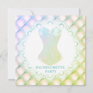NEW SPARKLE BLUE GREEN CORSET PRETTY DIAMOND LACE INVITATION