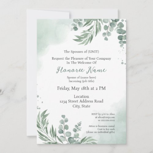 New Spouse Welcome Digital Download Watercolor Invitation