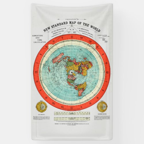 New Standard Map of the World Flat Earth Earther Banner