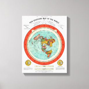 New Standard Map of the World Flat Earth Earther Canvas Print