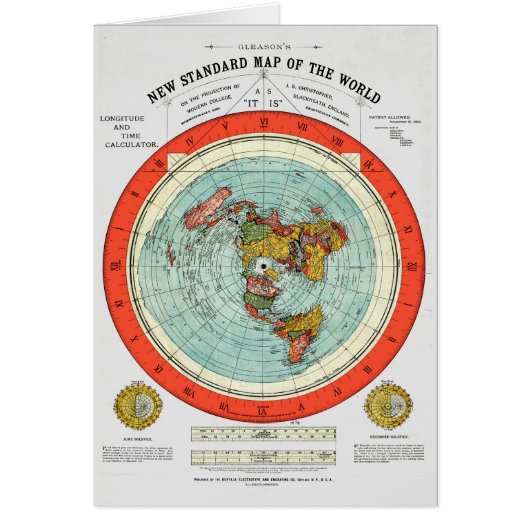 New Standard Map of the World Flat Earth Earther Cards (Front)
