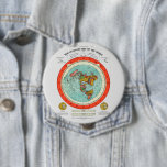 New Standard Map of the World Flat Earth Earther Pinback Button