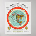 New Standard Map of the World Flat Earth Earther Poster