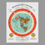 New Standard Map of the World Flat Earth Earther Poster