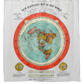 New Standard Map of the World Flat Earth Earther Shower Curtain (Front)