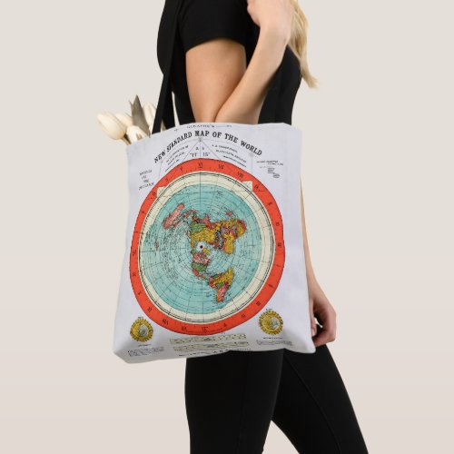 New Standard Map of the World Flat Earth Earther Tote Bag