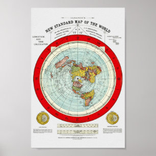 New Standard Map of the World Gleason 1892 Poster