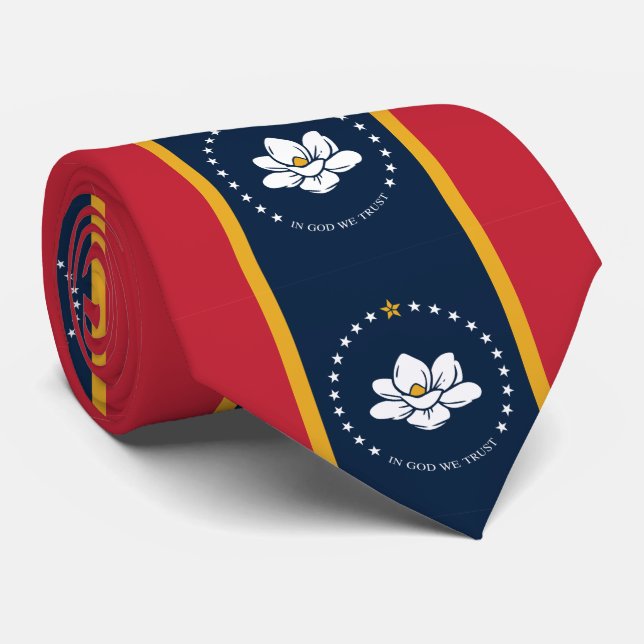 New State Flag of Mississipi Neck Tie (Rolled)